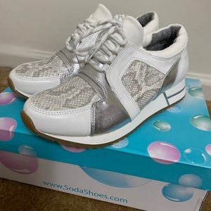 Soda Snake Skin Tennis Shoes